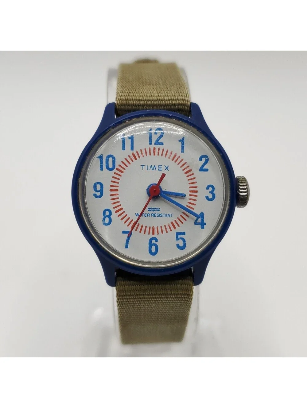 Vintage Timex Kids Mechanical Blue Watch 25mm Running
